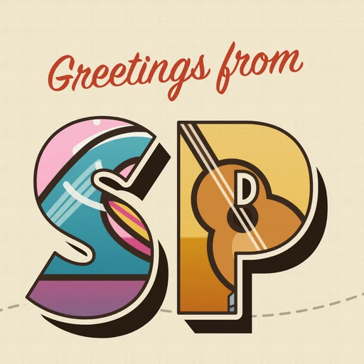 App icon for Signal Path, the letters S and P in vintage postcard lettering